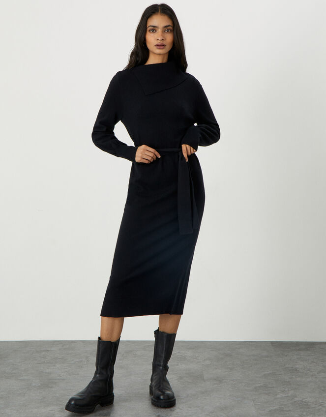 Plain Popper Side Dress, Black (BLACK), large