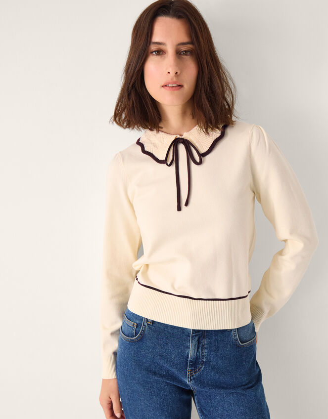 Carla Collar Jumper, Ivory (IVORY), large