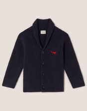 Fox Shawl Cardigan, Blue (NAVY), large