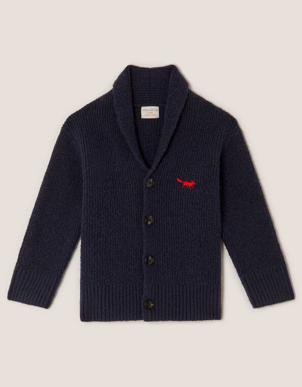 Fox Shawl Cardigan, Blue (NAVY), large