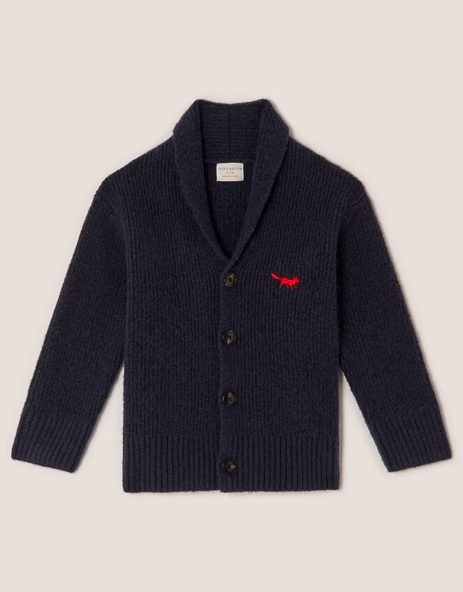 Fox Shawl Cardigan, Blue (NAVY), large