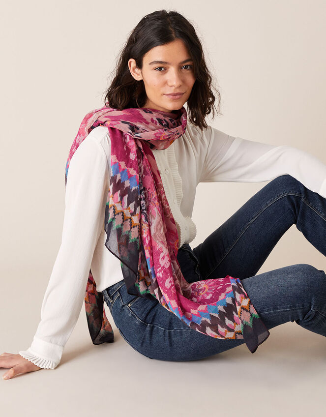 Paisley Animal Scarf in Recycled Fabric, , large