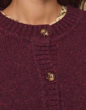 East Zoya Crew Neck Cardigan, Red (BERRY), large