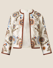 Embroidered Circle Jacket, Ivory (IVORY), large