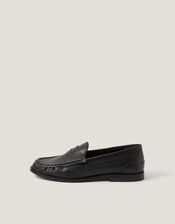 Grace Leather Loafers, Black (BLACK), large