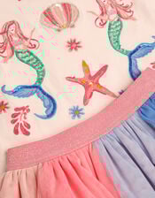 Mermaid T-Shirt & Mesh Disco Skirt Set, Multi (MULTI), large