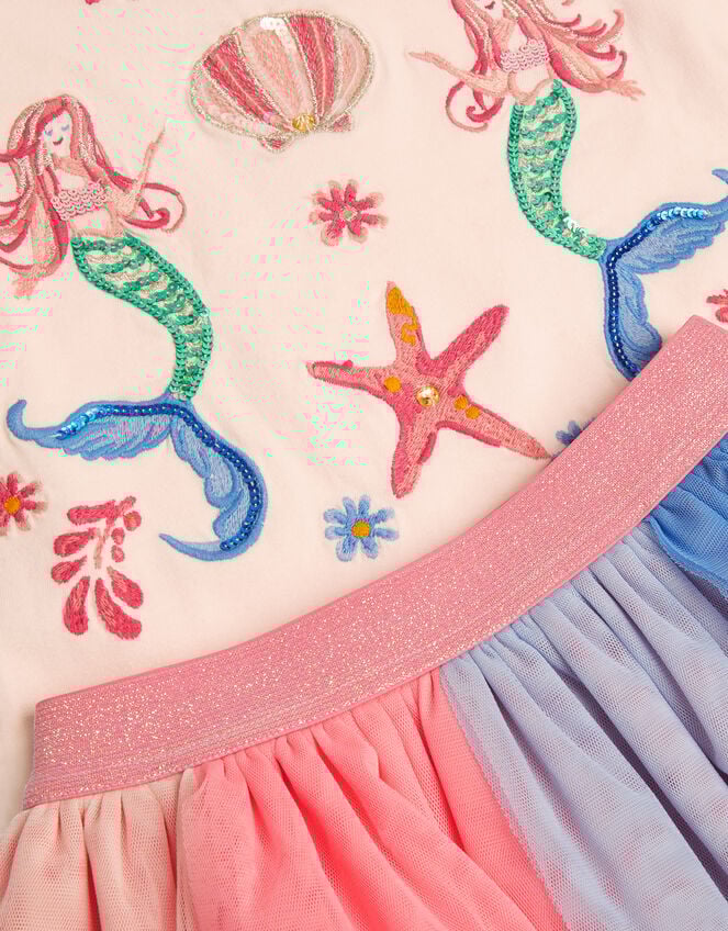 Mermaid T-Shirt & Mesh Disco Skirt Set, Multi (MULTI), large