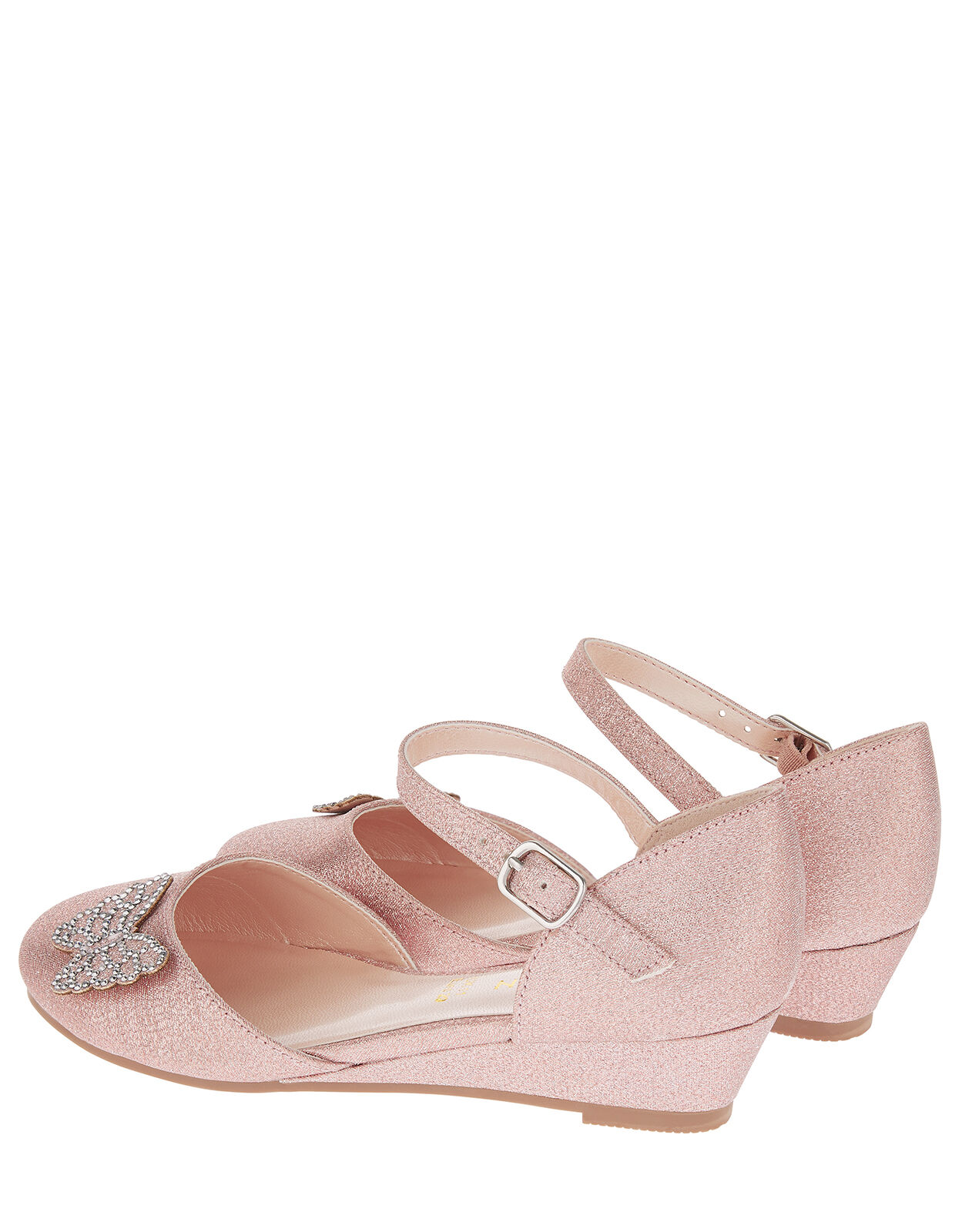 Nina Diamant Butterfly Wedges Pink Girls Shoes Sandals