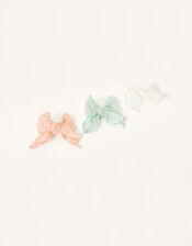 Broderie Bow Hair Clips, , large