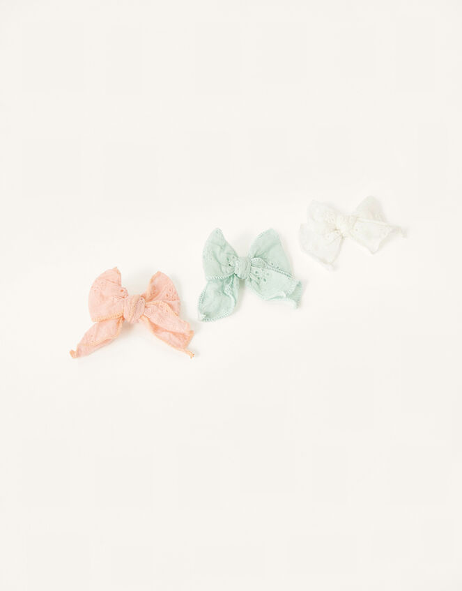 Broderie Bow Hair Clips, , large