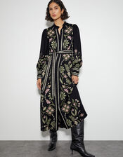 Sabrina Floral Print Maxi Dress, Black (BLACK), large