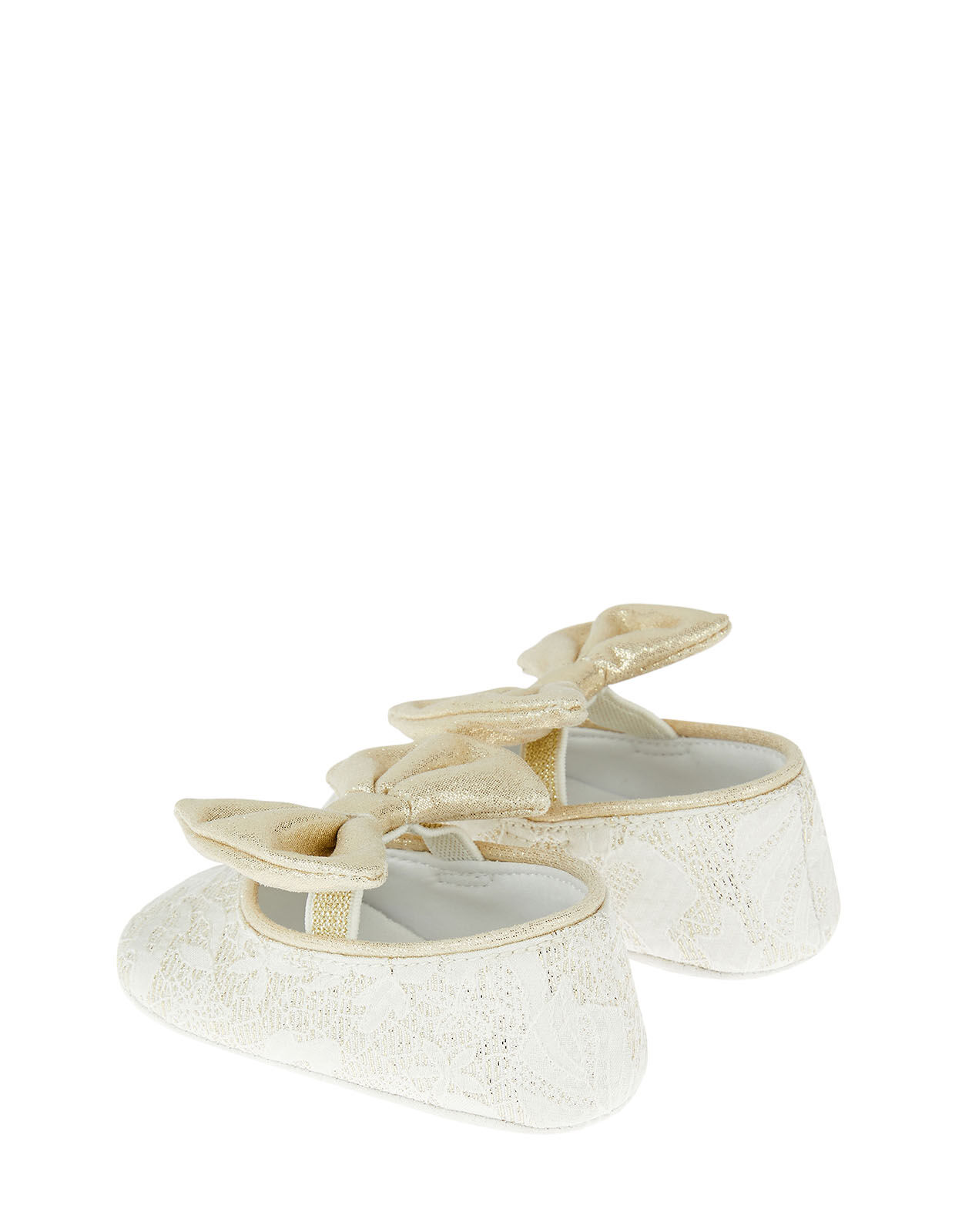 Bow Jacquard Booties Ivory