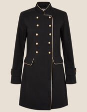 Melinda Longline Military Jacket, Black (BLACK), large