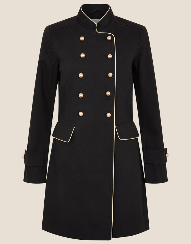 Melinda Longline Military Jacket, Black (BLACK), large