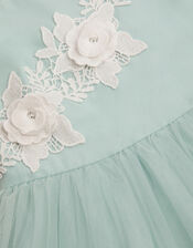 Eva Floral Embroidered Tulle Dress, Green (PALE GREEN), large