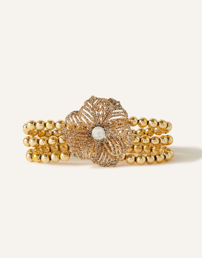 Filigree Flower Bead Bracelet, , large