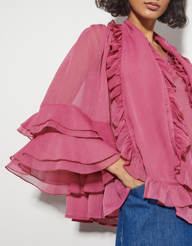 Anais Ruffle Blouse, Pink (ROSE), large