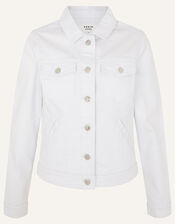 Willow Denim Jacket, White (WHITE), large
