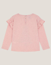 Sequin Christmas Tree Long Sleeve Top, Pink (PINK), large