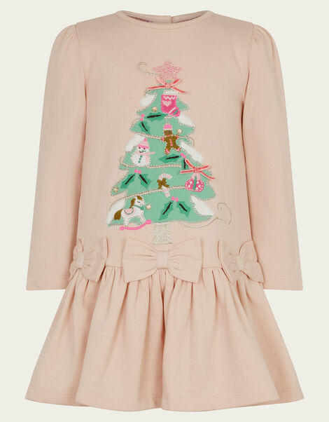 Baby Christmas Tree Bow Dress, Pink (PINK), large