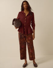 Kay Collar Cardigan, Brown (COGNAC), large