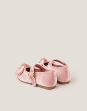 Toddler Velvet Bow Ballet Flats, Pink (PINK), large