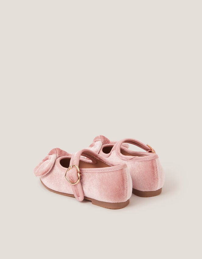 Toddler Velvet Bow Ballet Flats, Pink (PINK), large