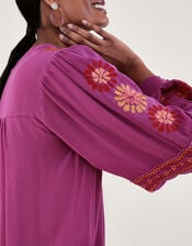Floral Stitch Blouse, Pink (PINK), large