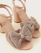 Bow Heel Sandals, Nude (NUDE), large