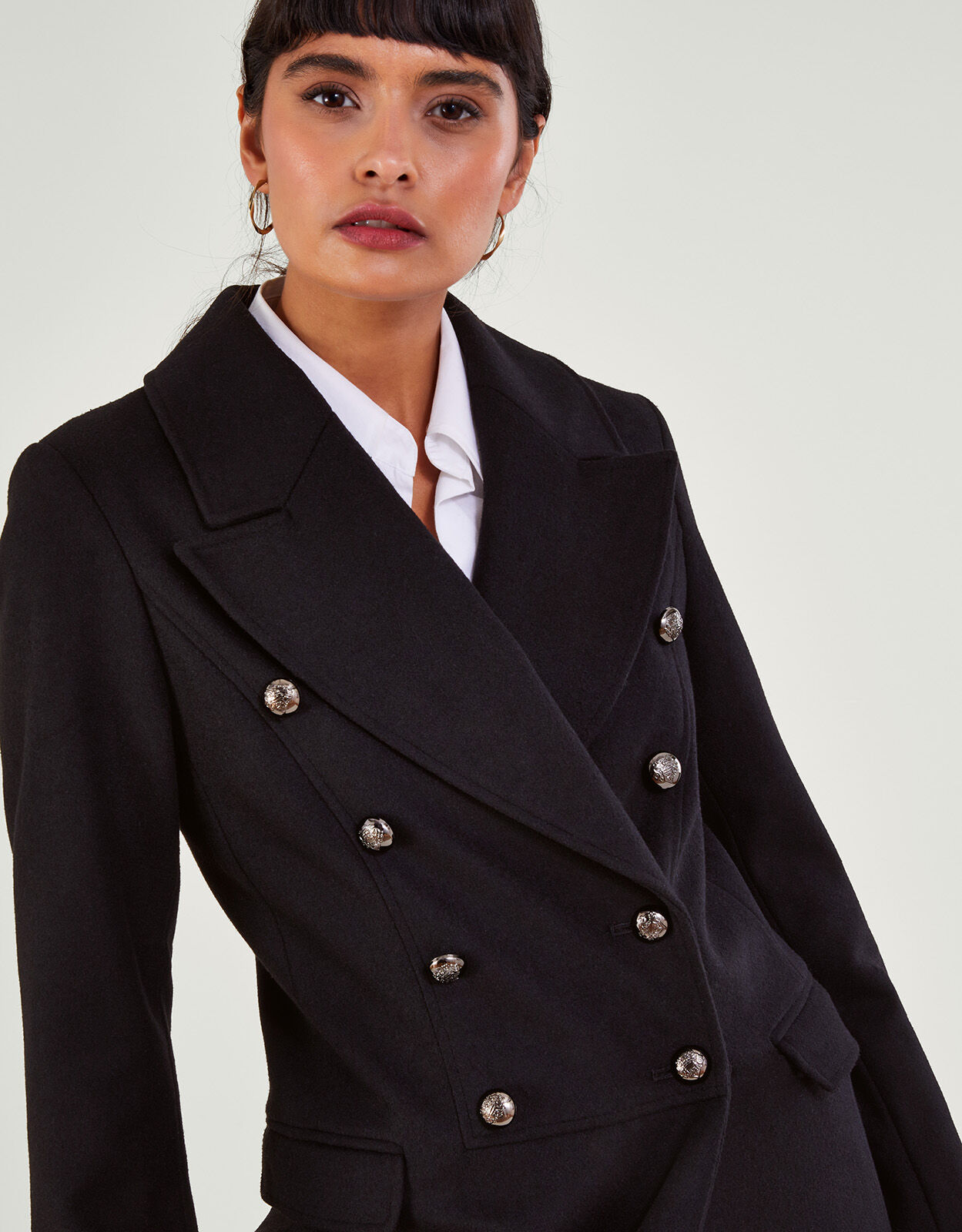 Daria Double Breasted Coat Black