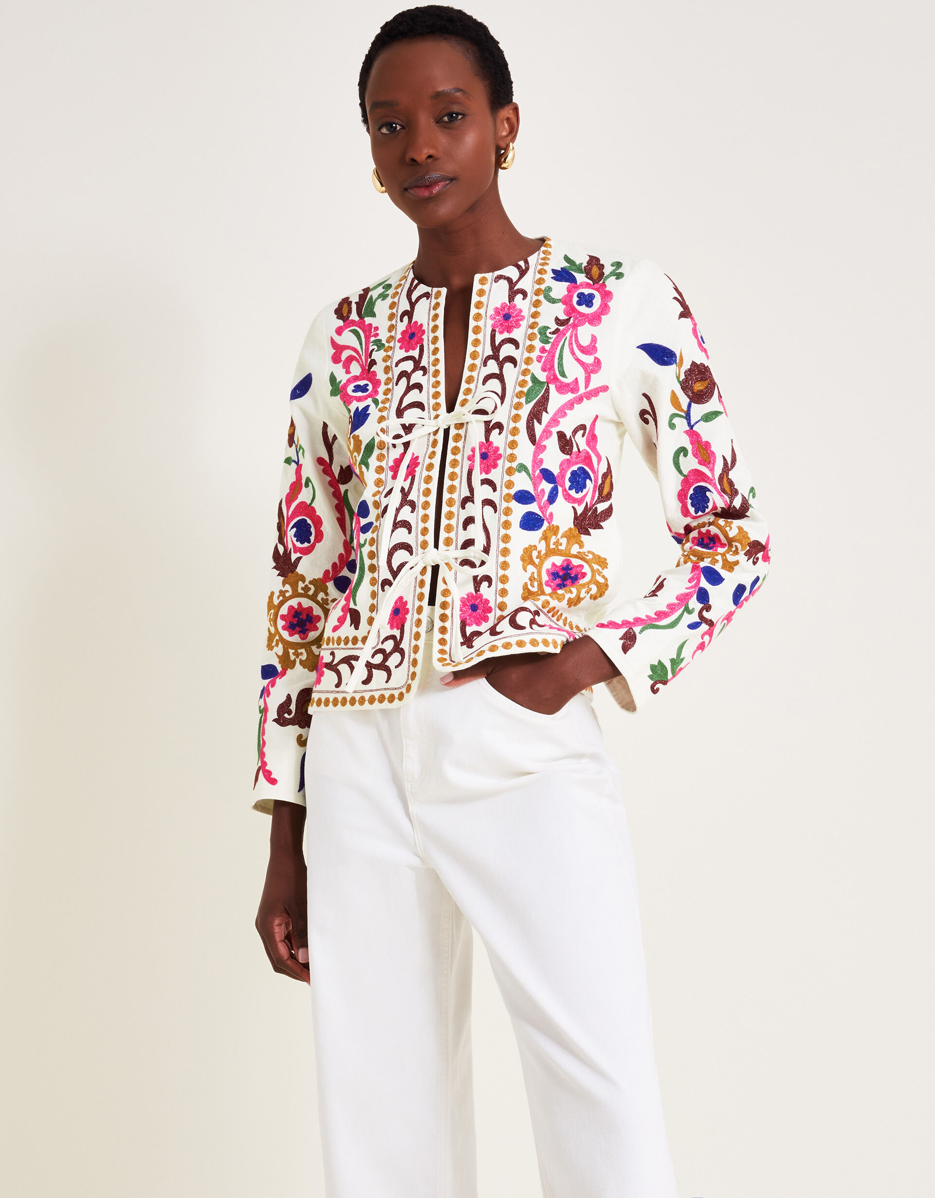 Embroidered jacket deals
