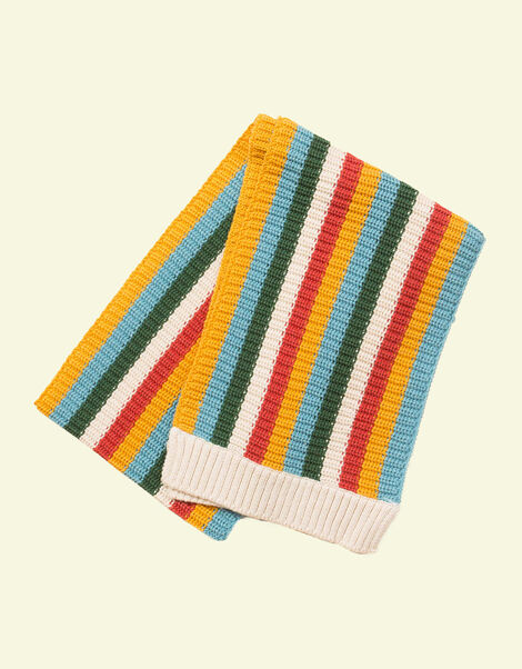 Little Green Radicals Rainbow Striped Scarf Multi, Multi (MULTI), large