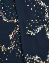 Sequin Star Leggings, Blue (NAVY), large
