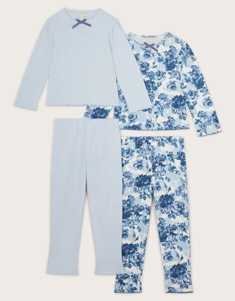 2-Pack Pointelle Pyjama Set, Blue (BLUE), large