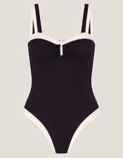 Sabrina Two Tone Swimsuit, Black (BLACK), large