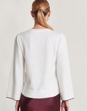 Bailey Bow Sweater, Ivory (IVORY), large