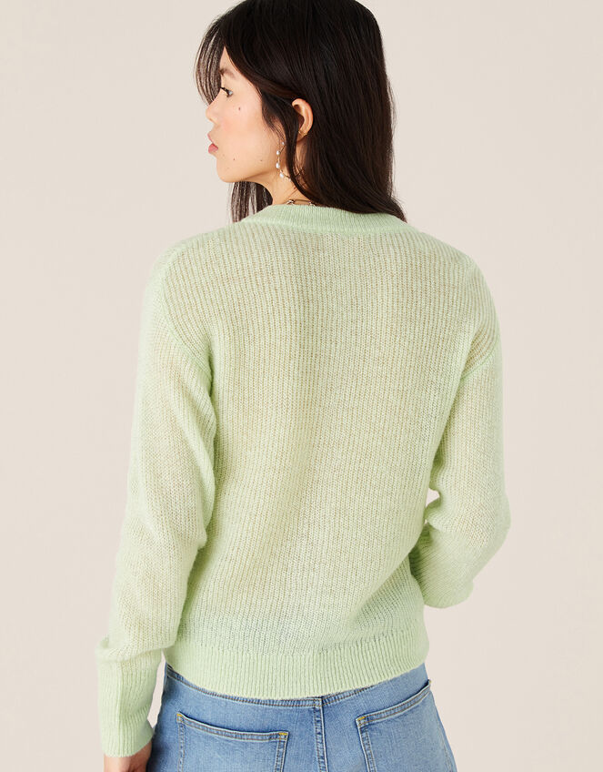 Button-Through Short Cardigan, Green (MINT), large