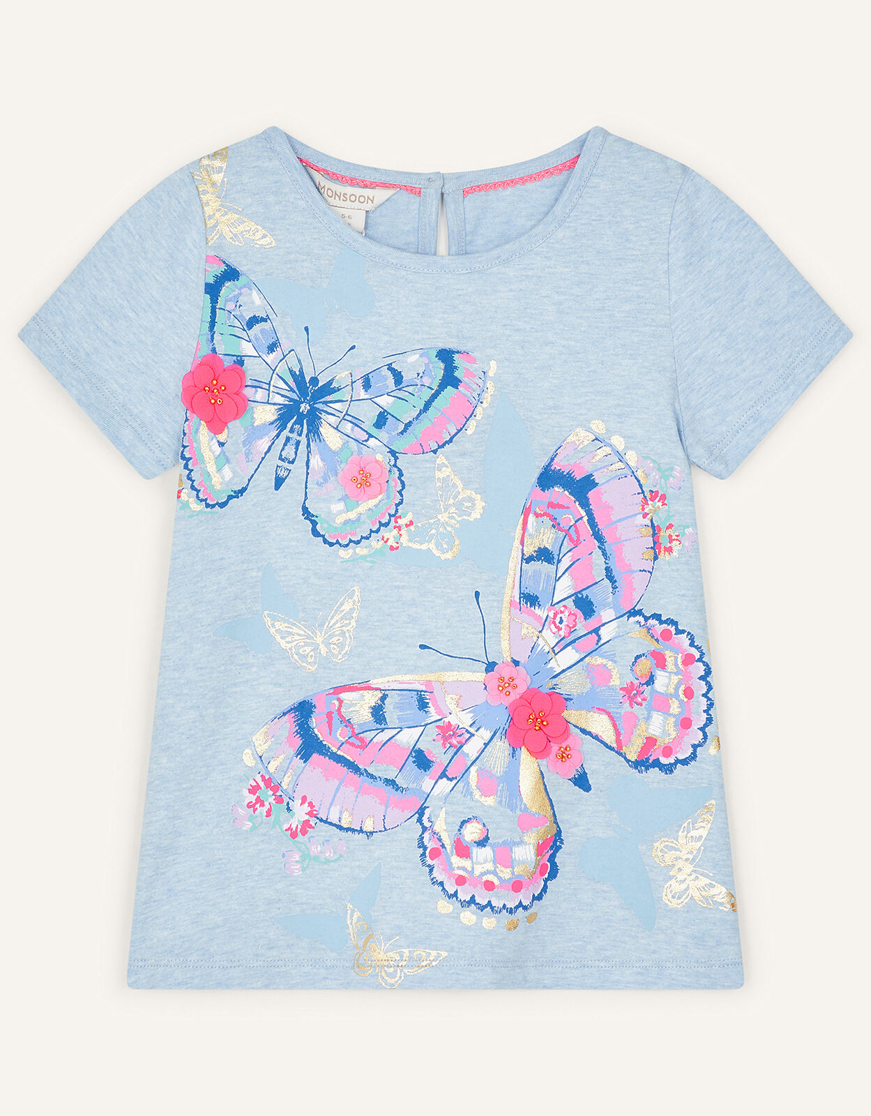 Girls butterfly t shirt clearance