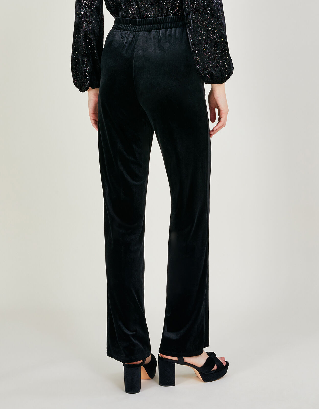 Black velvet bootcut pants store