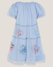 Butterfly Fairy Puff Sleeve Party Dress, Blue (BLUE), large