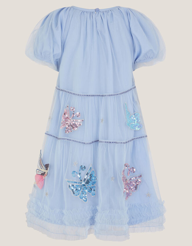 Butterfly Fairy Puff Sleeve Party Dress, Blue (BLUE), large