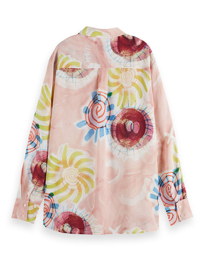 Scotch and Soda Relaxed Print Shirt, Pink (PINK), large