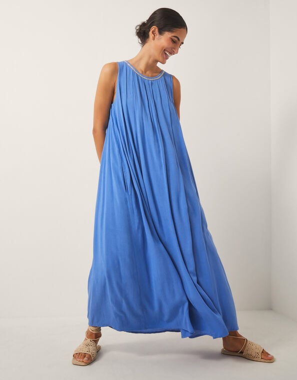 Luna Embellished Sleeveless Maxi Dress, Blue (BLUE), large