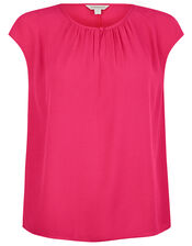 Short Sleeve Blouse with LENZING™ ECOVERO™, Pink (PINK), large