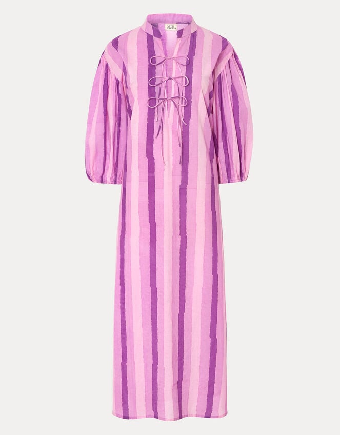 Par & Escala Tere Puff Sleeve Stripe Maxi Dress, Pink (PINK), large
