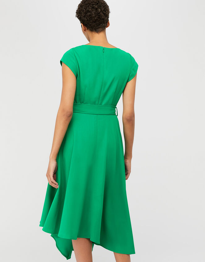 Francoise Asymmetric Fit and Flare Dress, Green (GREEN), large