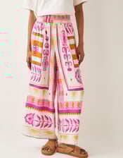 Tina Summer Floral Wide Leg Trousers, Pink (PINK), large