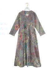 One Hundred Stars Boho Garden Print Midi Dress, Grey (GREY), large