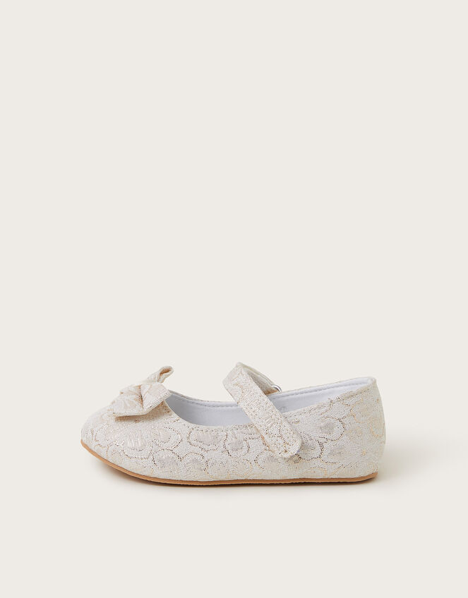 Baby Jacquard Bow Walkers, Gold (GOLD), large