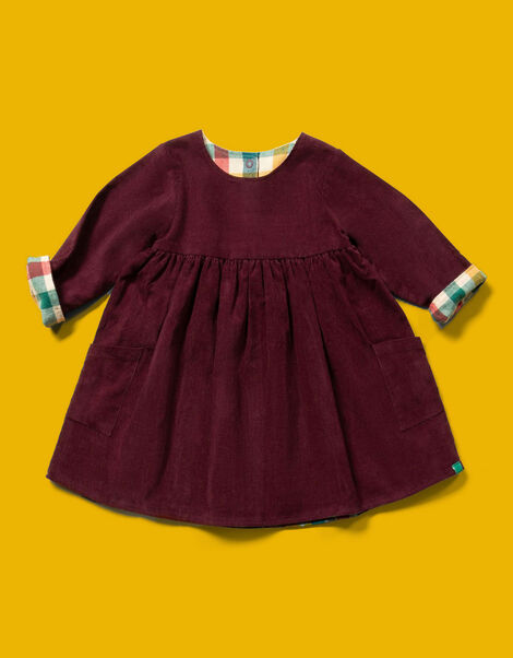 Little Green Radicals Corduroy Reversible Dress, Red (RED), large